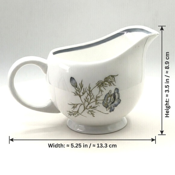 Susie Cooper Glen Mist Creamer Jug C1035 Bone China Blue Floral Vintage England - Picture 3 of 7